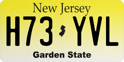 NJ license plate H73YVL