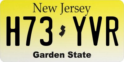 NJ license plate H73YVR