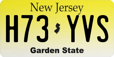 NJ license plate H73YVS