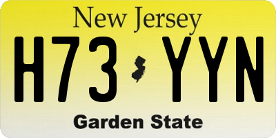 NJ license plate H73YYN