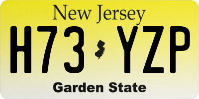 NJ license plate H73YZP