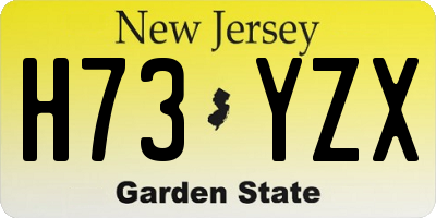 NJ license plate H73YZX