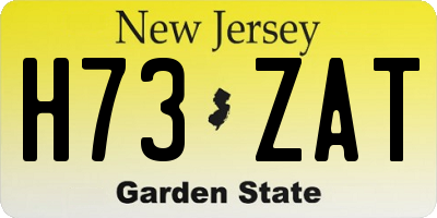 NJ license plate H73ZAT
