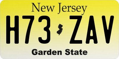 NJ license plate H73ZAV