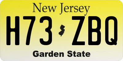 NJ license plate H73ZBQ