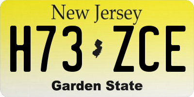 NJ license plate H73ZCE