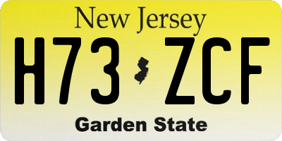 NJ license plate H73ZCF