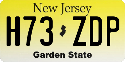 NJ license plate H73ZDP