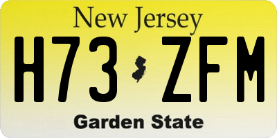 NJ license plate H73ZFM