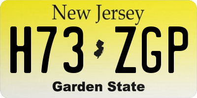 NJ license plate H73ZGP