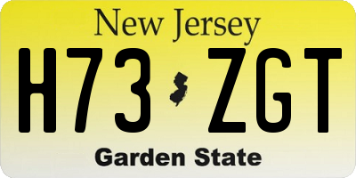 NJ license plate H73ZGT