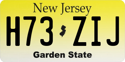 NJ license plate H73ZIJ