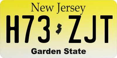NJ license plate H73ZJT