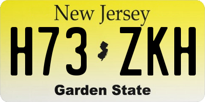 NJ license plate H73ZKH