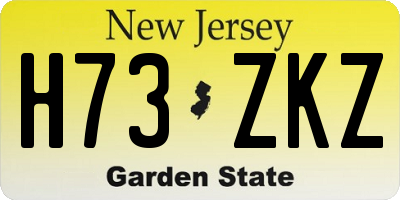NJ license plate H73ZKZ
