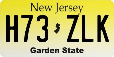 NJ license plate H73ZLK