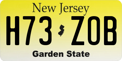 NJ license plate H73ZOB