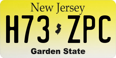 NJ license plate H73ZPC