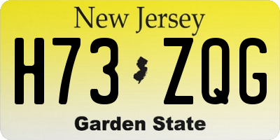 NJ license plate H73ZQG