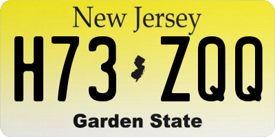 NJ license plate H73ZQQ