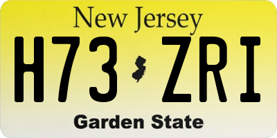 NJ license plate H73ZRI