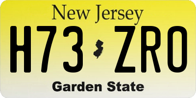 NJ license plate H73ZRO