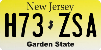 NJ license plate H73ZSA