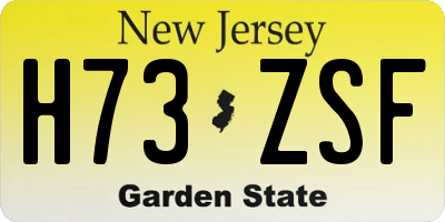 NJ license plate H73ZSF