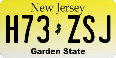 NJ license plate H73ZSJ
