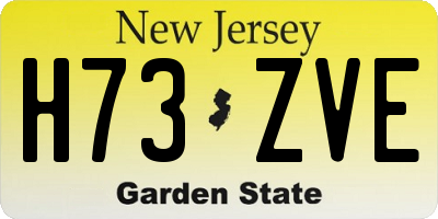 NJ license plate H73ZVE