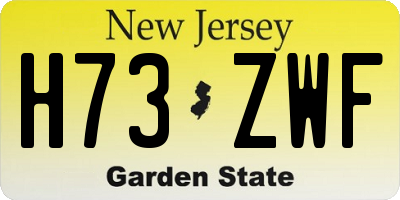 NJ license plate H73ZWF