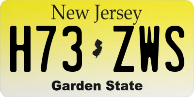NJ license plate H73ZWS