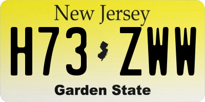 NJ license plate H73ZWW