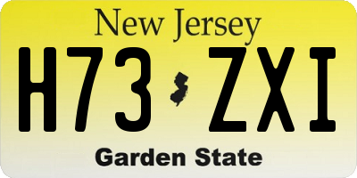 NJ license plate H73ZXI
