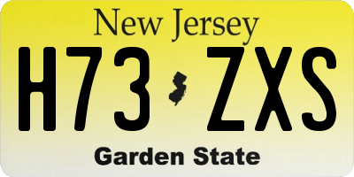 NJ license plate H73ZXS
