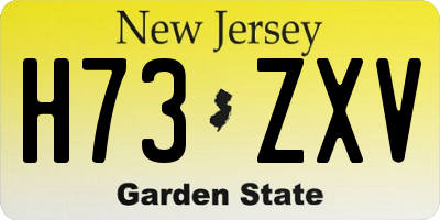 NJ license plate H73ZXV