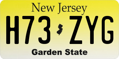 NJ license plate H73ZYG