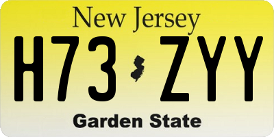 NJ license plate H73ZYY