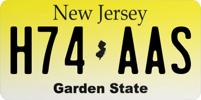 NJ license plate H74AAS