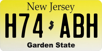 NJ license plate H74ABH