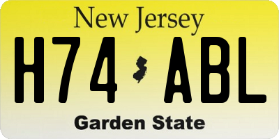 NJ license plate H74ABL