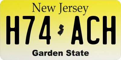 NJ license plate H74ACH