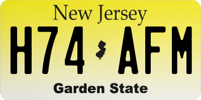 NJ license plate H74AFM