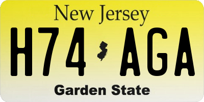 NJ license plate H74AGA