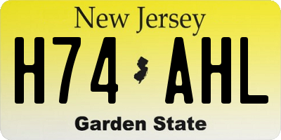 NJ license plate H74AHL