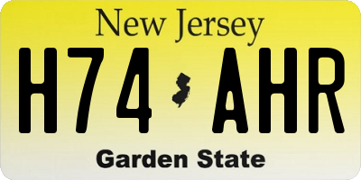 NJ license plate H74AHR