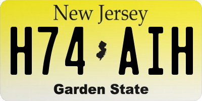 NJ license plate H74AIH