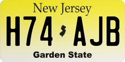 NJ license plate H74AJB