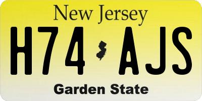 NJ license plate H74AJS
