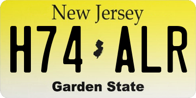 NJ license plate H74ALR